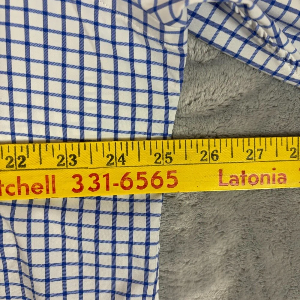 Polo Ralph Lauren Performance Button Down Shirt Mens XL Blue White Window Pane
